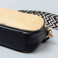 Crossbody Bag Straw Faux Leather with Adjustable Strap