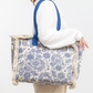 Tote Bag Patterned Textured Canvas with Zip and Reinforced Handles