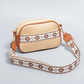 Crossbody Bag Straw Faux Leather with Adjustable Strap