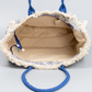 Tote Bag Patterned Textured Canvas with Zip and Reinforced Handles