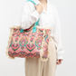 Tote Bag Patterned Textured Canvas with Zip and Reinforced Handles