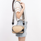 Crossbody Bag Straw Faux Leather with Adjustable Strap