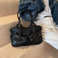 Shoulder Bag Faux Leather with Top Handles, Front Pockets and Strap