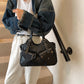 Shoulder Bag Faux Leather with Top Handles, Front Pockets and Strap