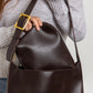 Shoulder Bag Faux Leather with Built-In Pouch and Magnetic Closure
