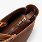 Tote Bag Grained Faux Leather with Removable Pouch and Topstitching