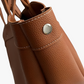 Tote Bag Grained Faux Leather with Removable Pouch and Topstitching