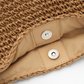 Straw Bag with Faux Leather Finishes and Braided Rope Strap