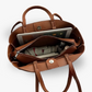 Tote Bag Grained Faux Leather with Removable Pouch and Topstitching