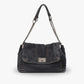 Shoulder Bag Upcycled Denim with Chain Handles and Metal Clasp