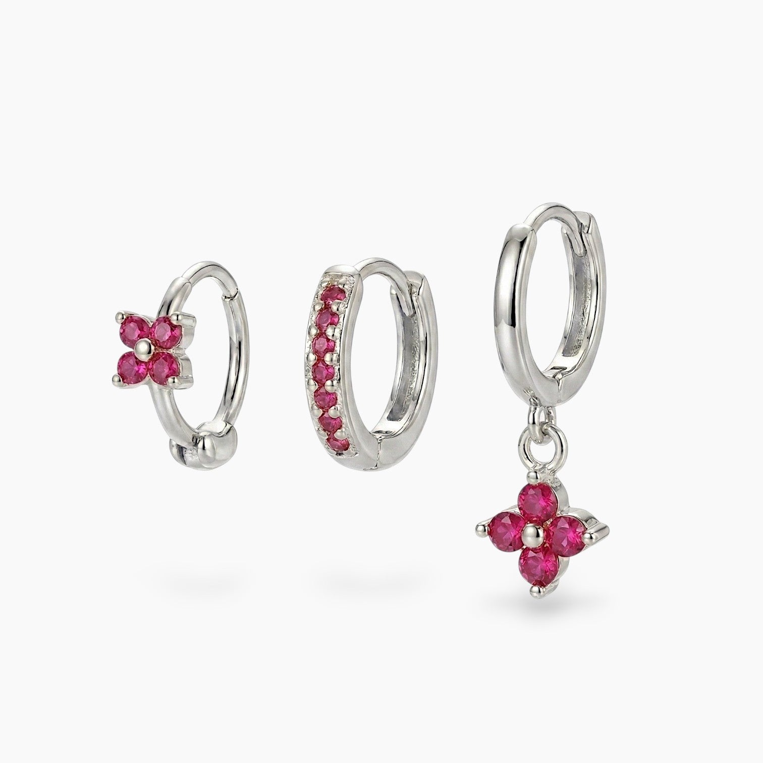 Elara Clover Hoop Earring Set