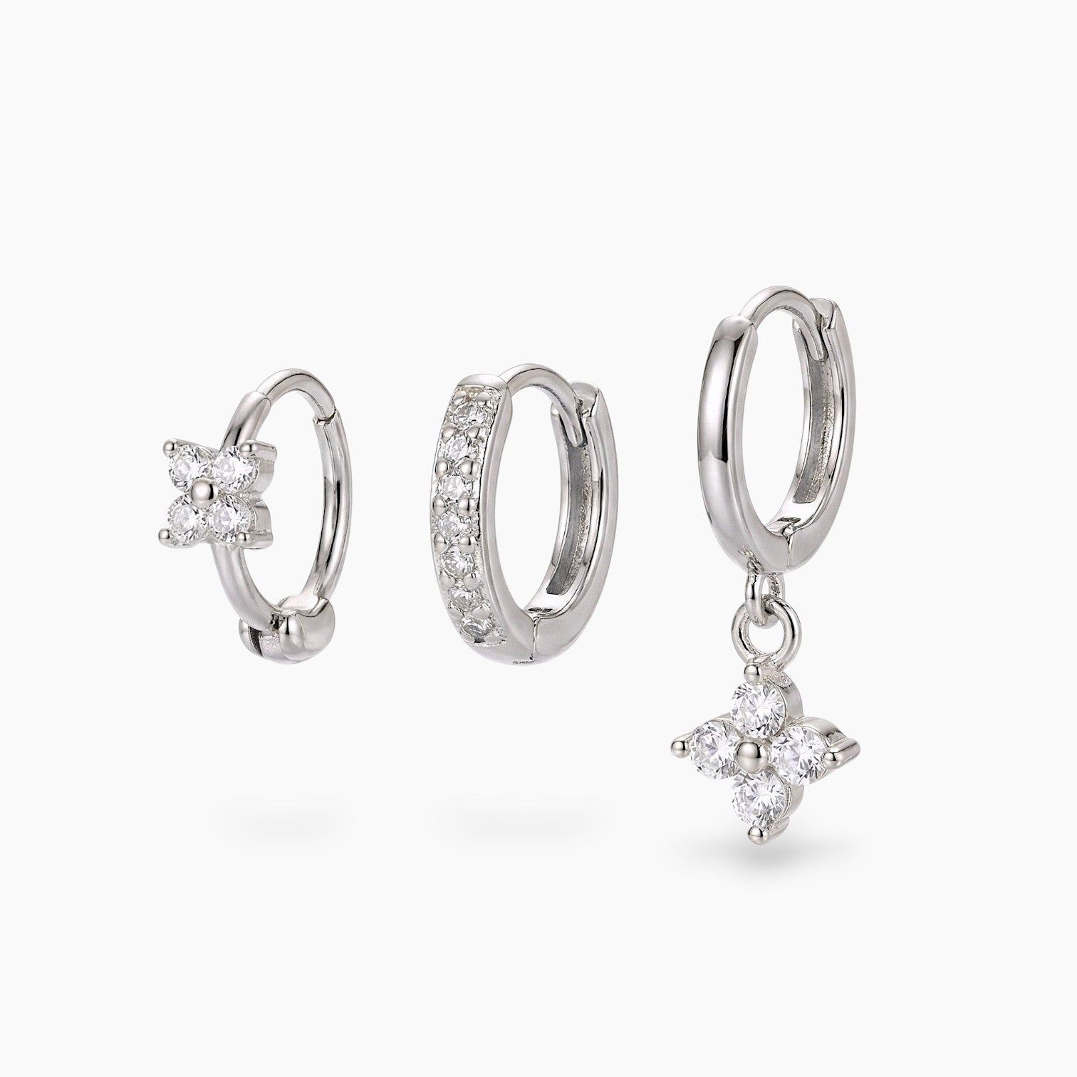 Elara Clover Hoop Earring Set
