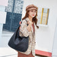 Hobo Bag Grained Faux Leather with Zip, Side Pocket and Laptop Fit