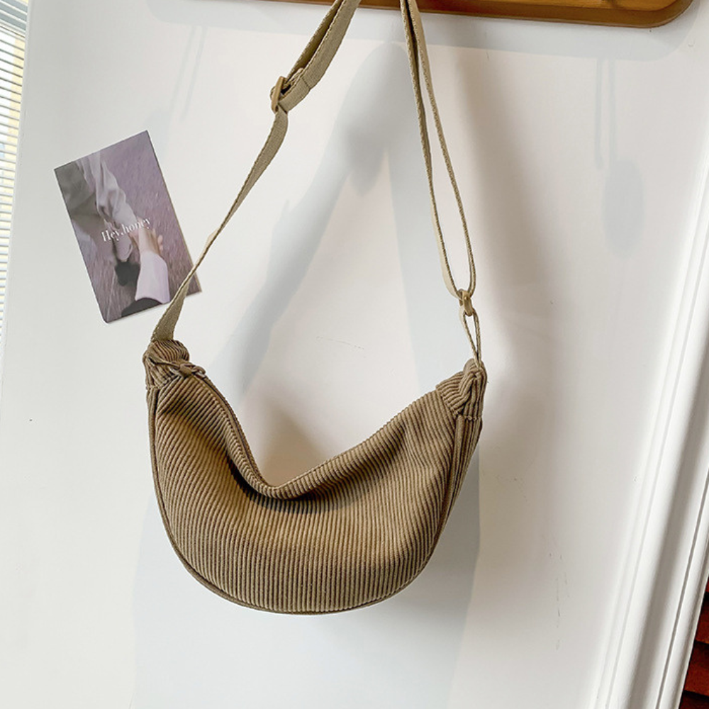 Belt Bag Corduroy with Adjustable Strap and Interior Pockets