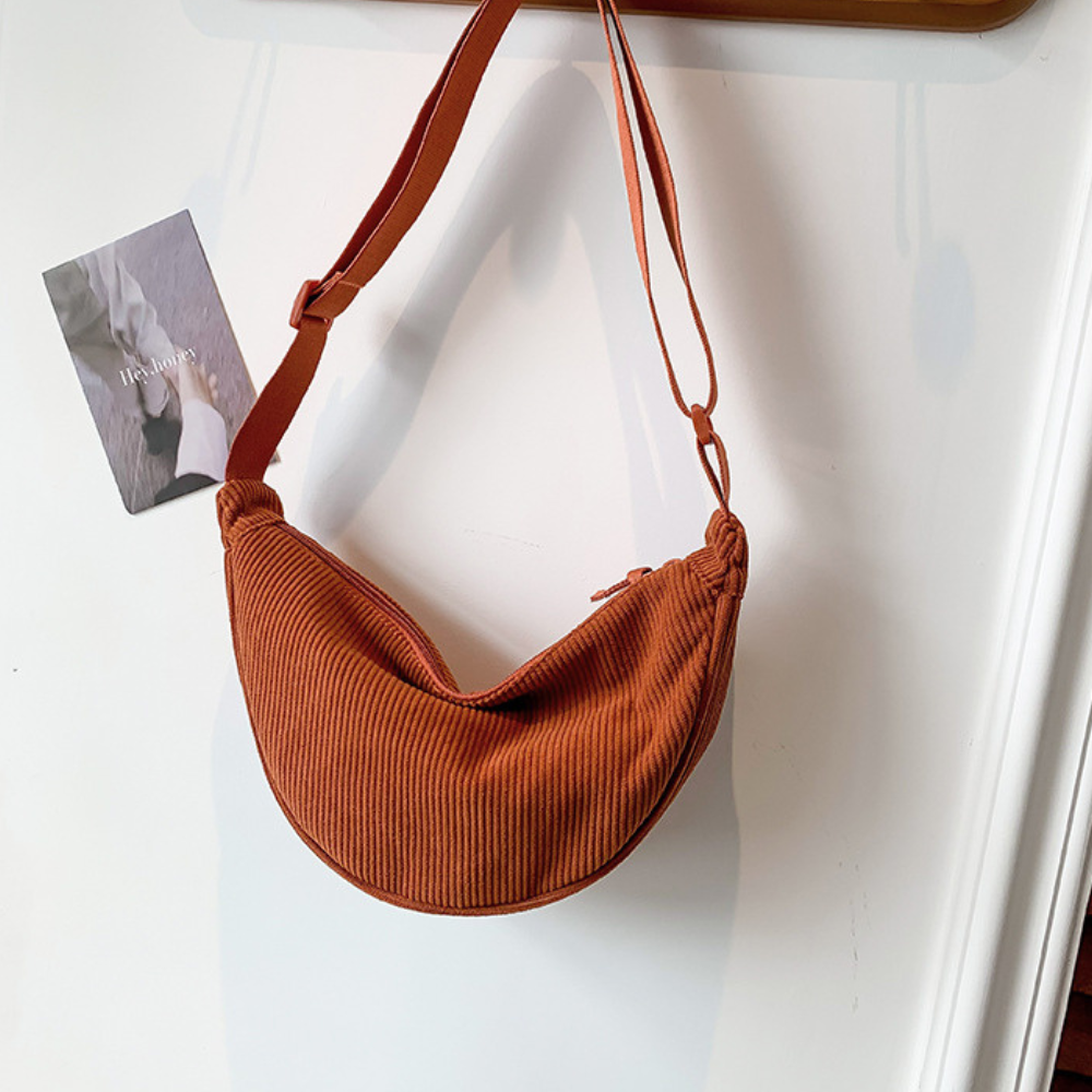 Belt Bag Corduroy with Adjustable Strap and Interior Pockets