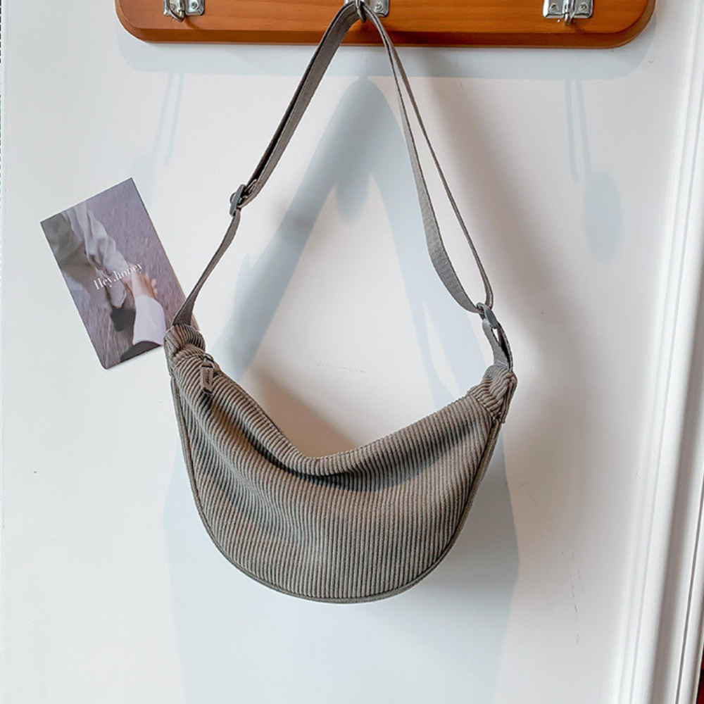 Belt Bag Corduroy with Adjustable Strap and Interior Pockets