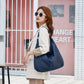 Hobo Bag Grained Faux Leather with Zip, Side Pocket and Laptop Fit