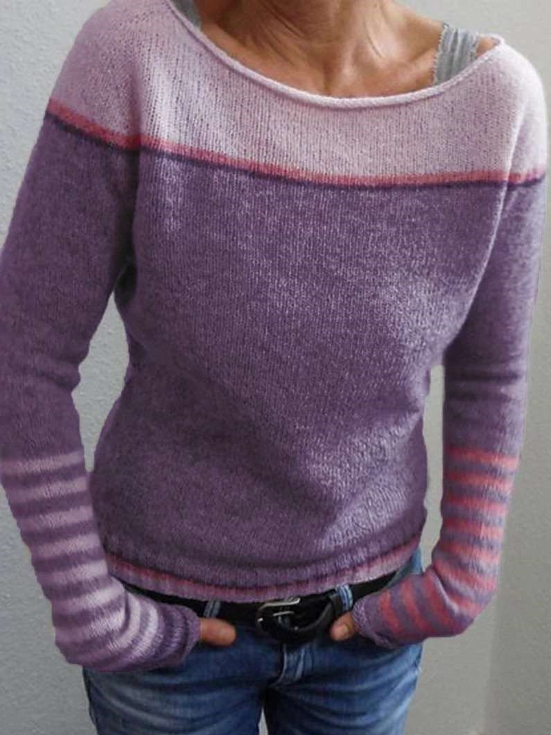 Contrast Shoulder Fine Knit Jumper