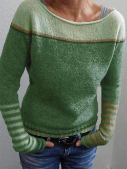 Contrast Shoulder Fine Knit Jumper