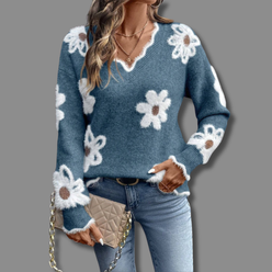 Daisy Knit V-Neck Jumper