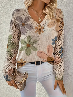 Floral Crochet Sleeve Jumper