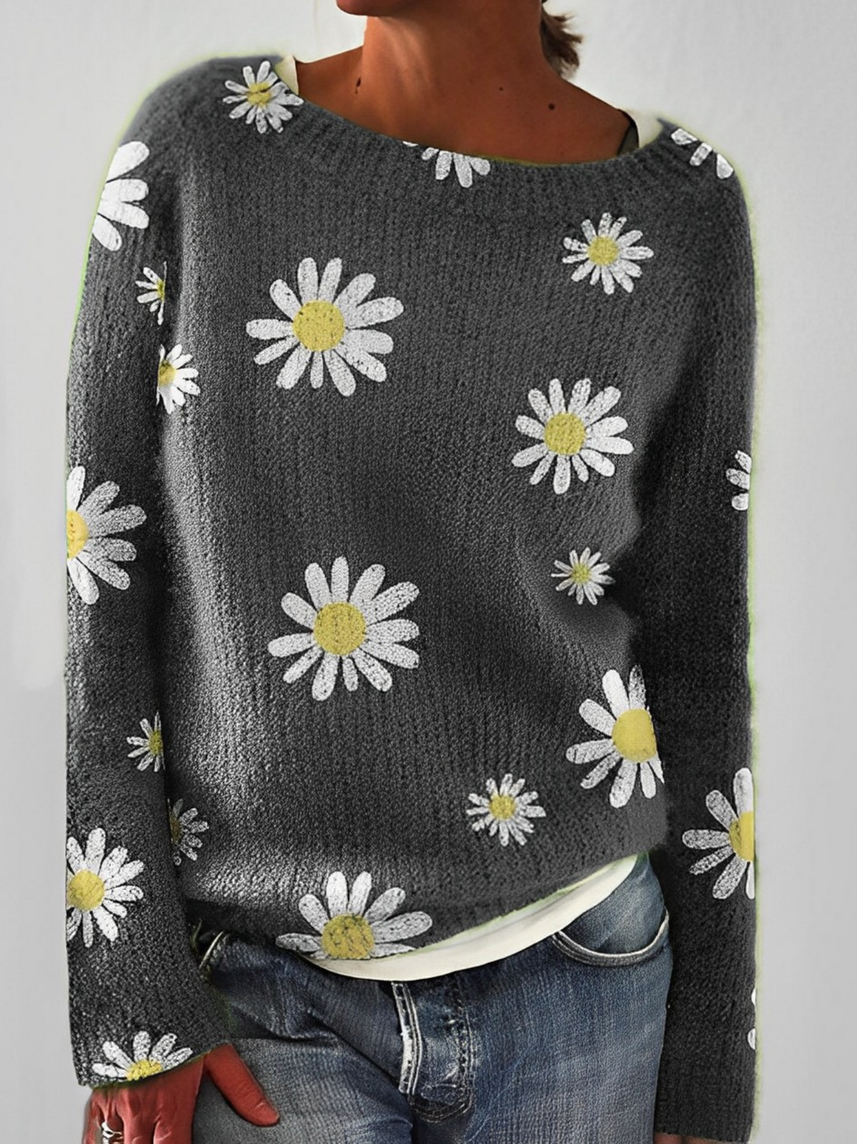 Fluffy Wide Neck Jumper