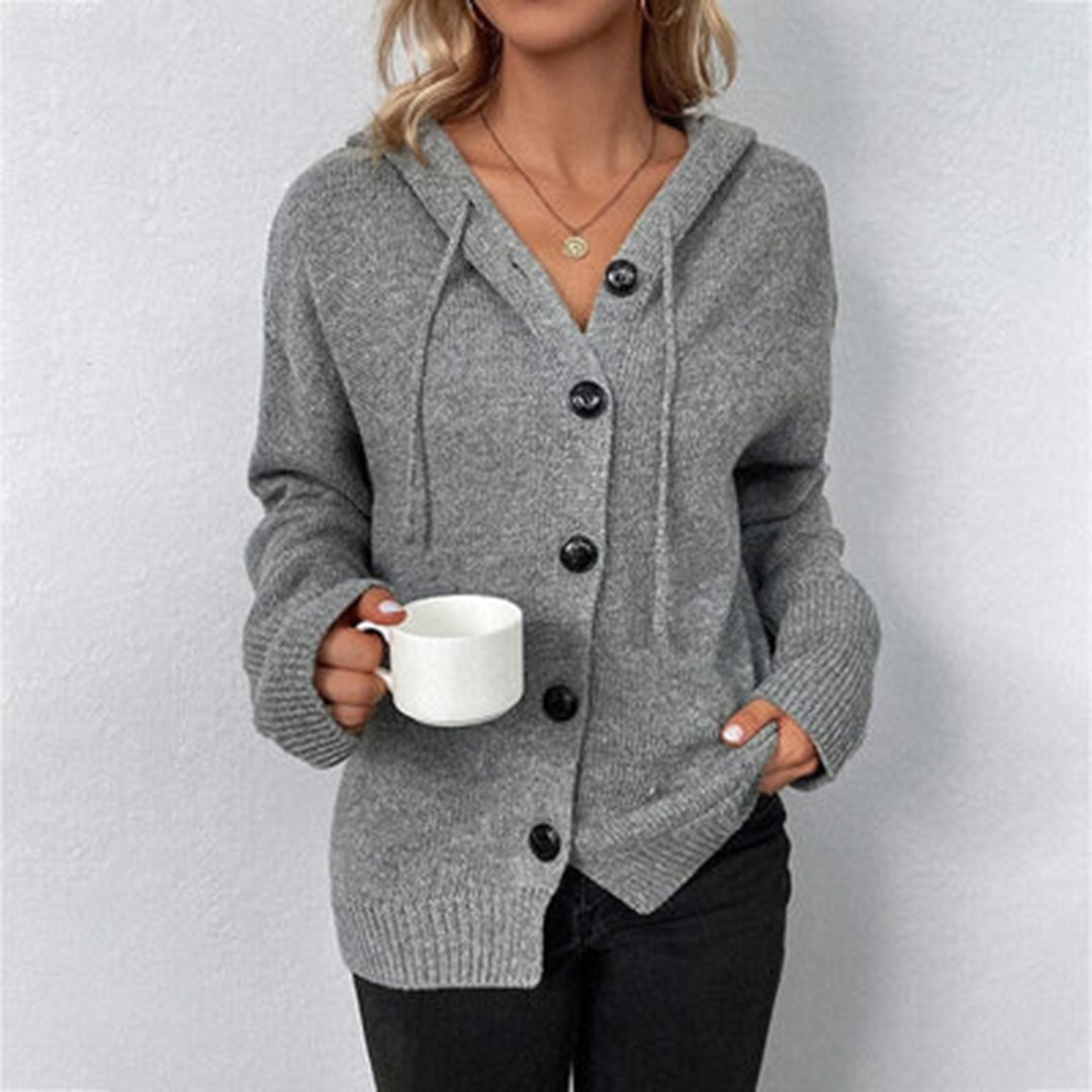 Big Button Hooded Cardigan