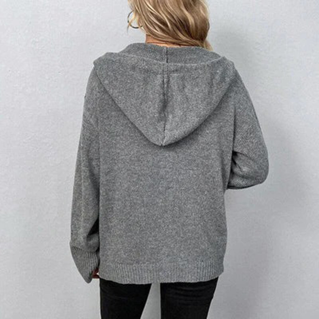 Big Button Hooded Cardigan
