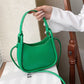 Top Handle Bag Faux Leather with Snap Clasp and Long Strap