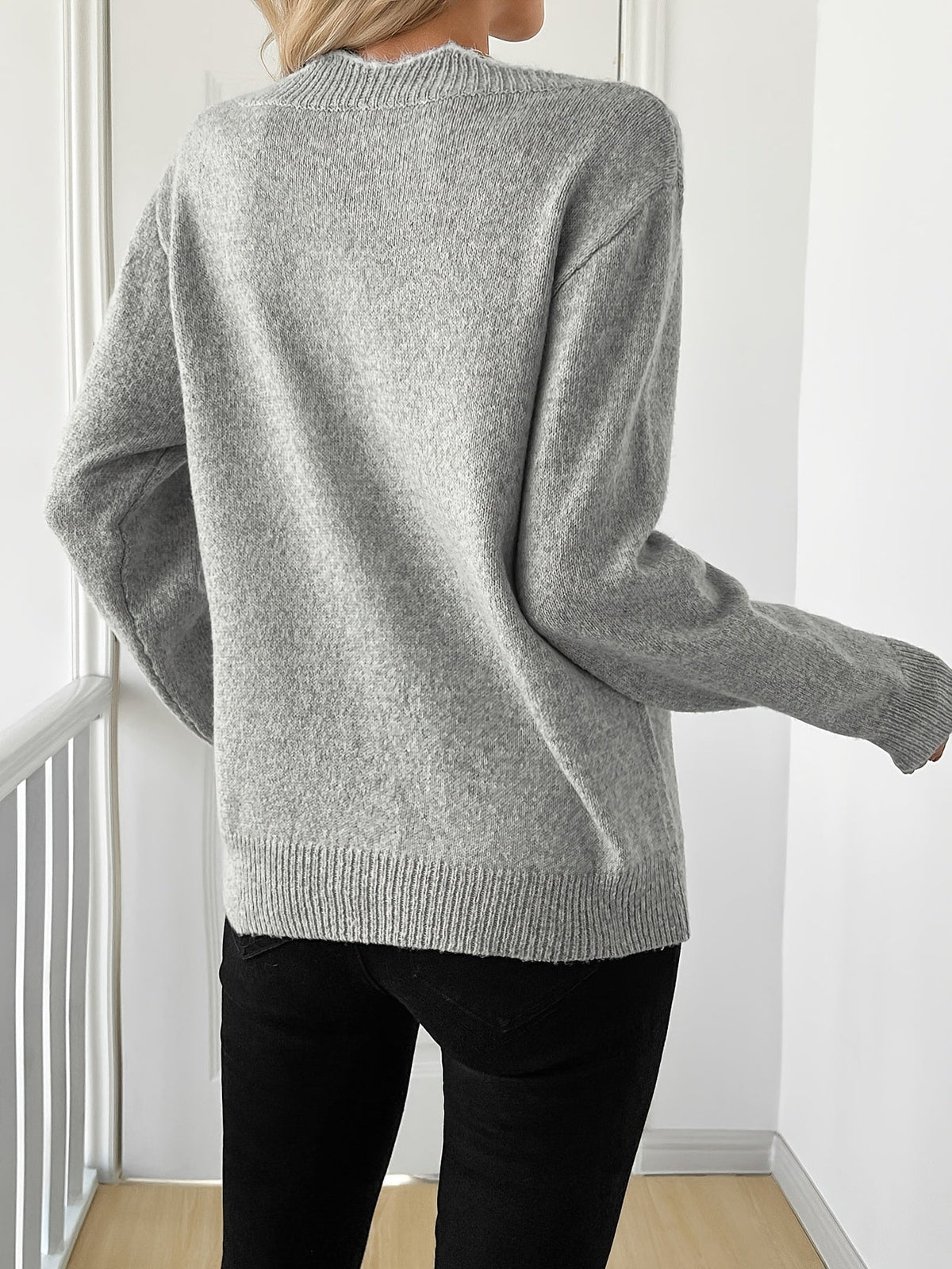 Bow Front V-Neck Jumper