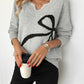 Bow Front V-Neck Jumper