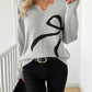 Bow Front V-Neck Jumper