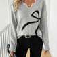 Bow Front V-Neck Jumper