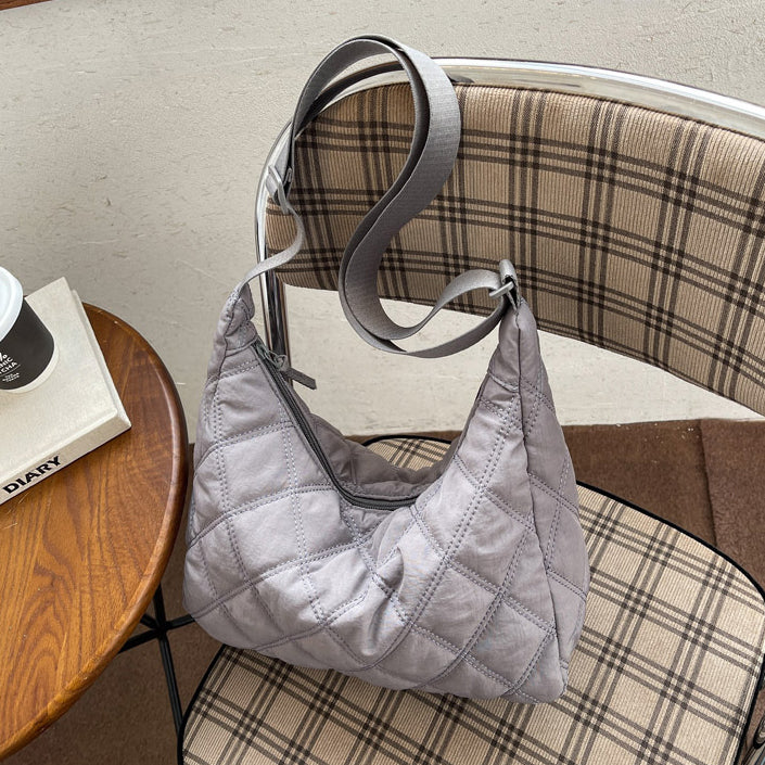 Crossbody Bag Quilted Nylon with Adjustable Shoulder Strap