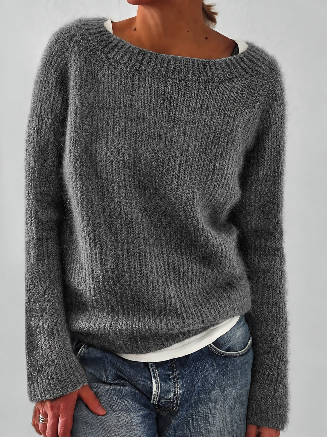 Fluffy Wide Neck Jumper