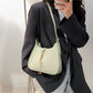 Shoulder Bag Faux Leather with Metallic Latch and Two Straps