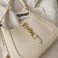 Shoulder Bag Faux Leather with Metallic Latch and Two Straps