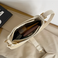 Shoulder Bag Faux Leather with Metallic Latch and Two Straps