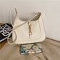 Shoulder Bag Faux Leather with Metallic Latch and Two Straps