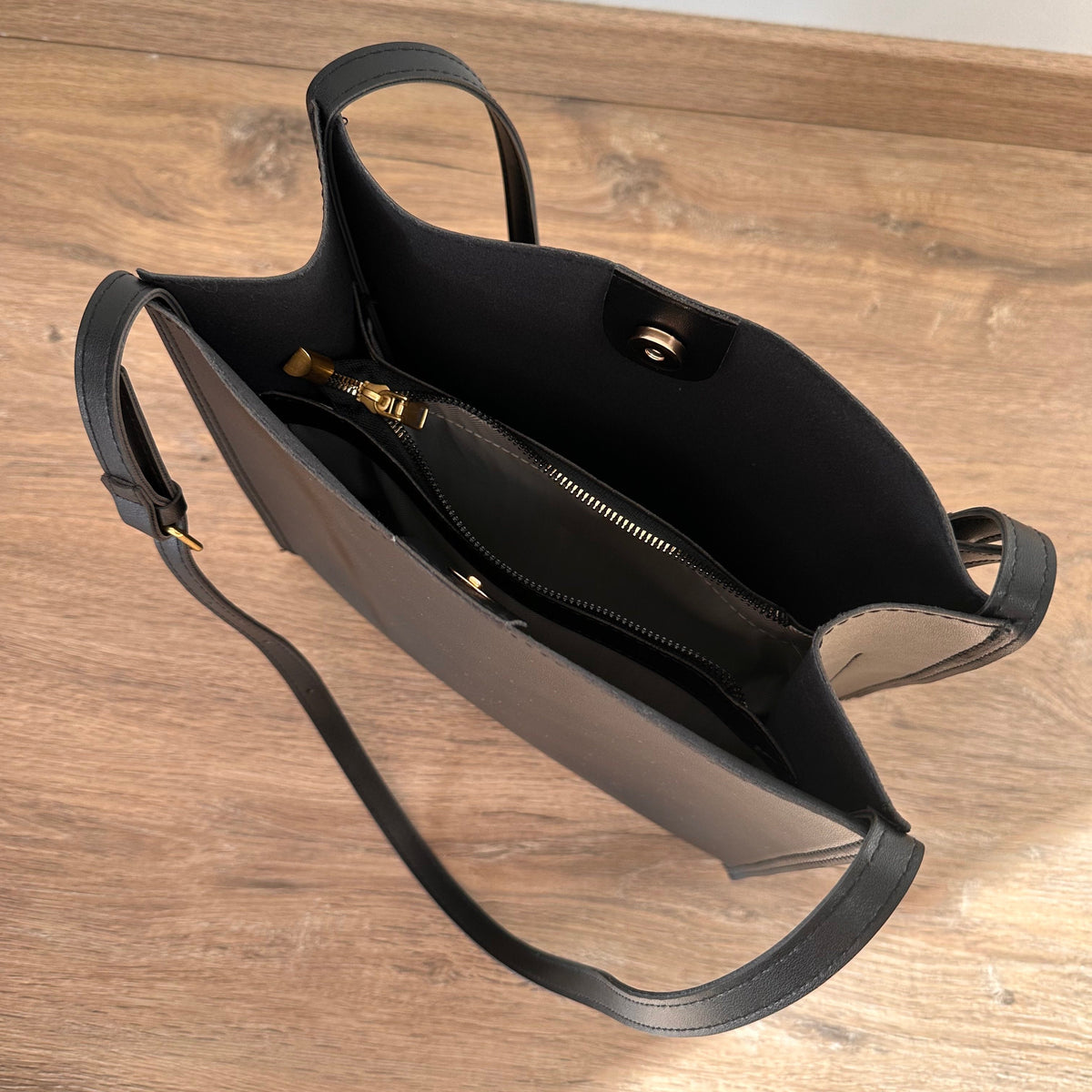 Tote Bag Soft Faux Leather with Magnetic Snap and Sturdy Handles