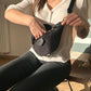 Belt Bag Corduroy with Faux Leather Trim and Removable Strap