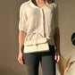 Top Handle Bag Faux Leather with Metal Clasp and Strap