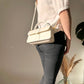 Top Handle Bag Faux Leather with Metal Clasp and Strap