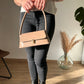 Shoulder Bag Faux Leather with Gold-Tone Hardware