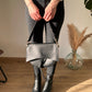 Crossbody Bag Faux Leather with Two Straps, Tassel and Snap Closure