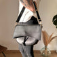 Crossbody Bag Faux Leather with Two Straps, Tassel and Snap Closure