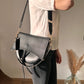 Crossbody Bag Faux Leather with Two Straps, Tassel and Snap Closure