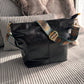 Crossbody Bag Faux Leather with Fabric Strap and Zip Pocket