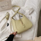 Shoulder Bag Faux Leather with Metallic Latch and Two Straps