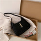 Shoulder Bag Faux Leather with Metallic Latch and Two Straps